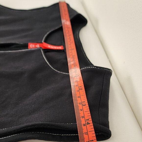 SPANX Contrast Stitch Tie Waist Ponte Top Women's Large Office Buisness Career - Picture 8 of 11